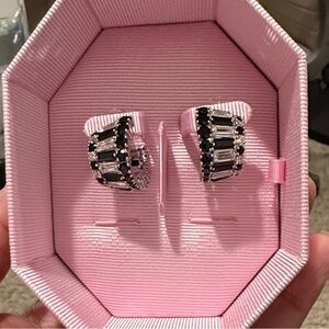 Swarovski Black and Silver Hyperbola Earrings